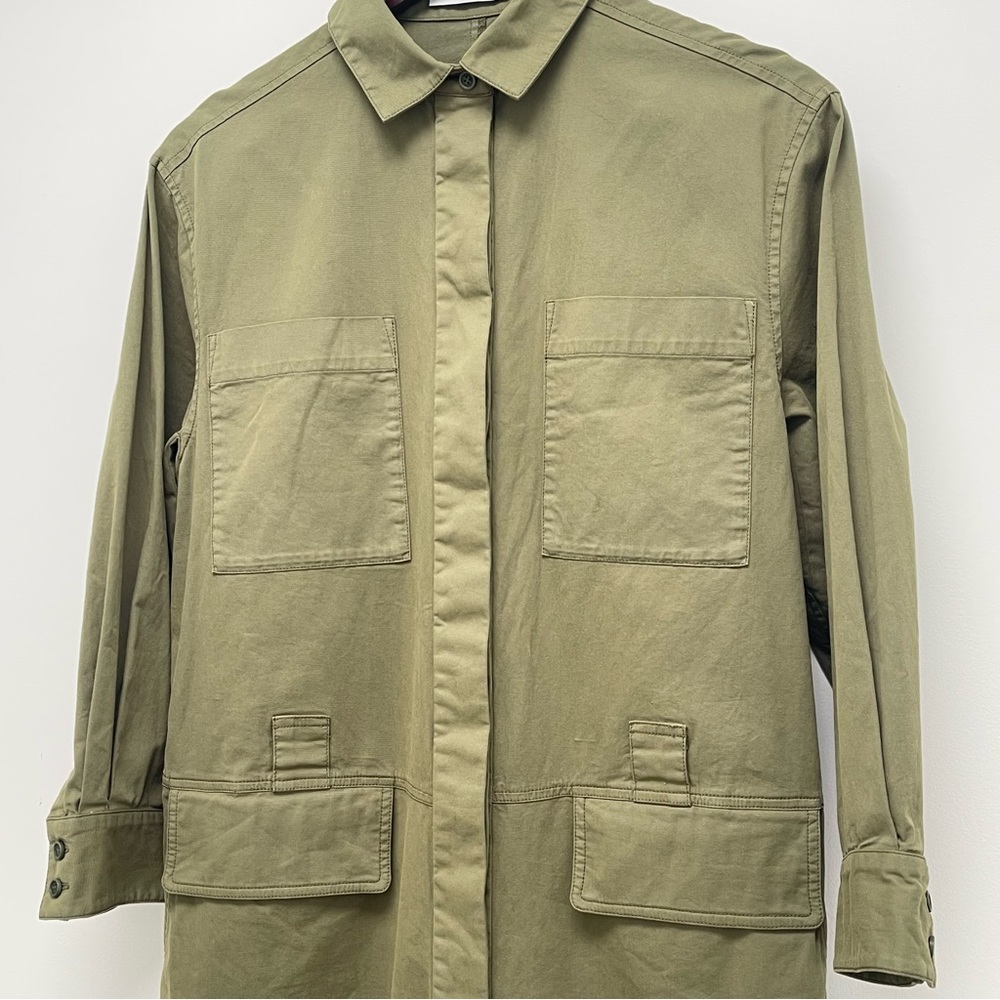 Thakoon Long Sleeve Button Front Olive Green Utility Jumpsuit - Picture 4 of 16